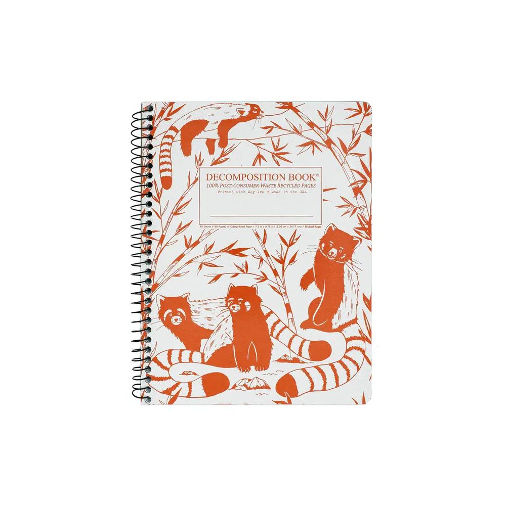 Michael Roger Press, Composition Book, Art & School, 9"x7", Decomp Book, Red Pandas, 890037